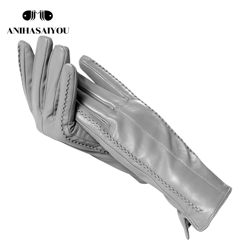 Leather Work Winter Gloves - 고급 여성 가죽 장갑, 정품 가죽