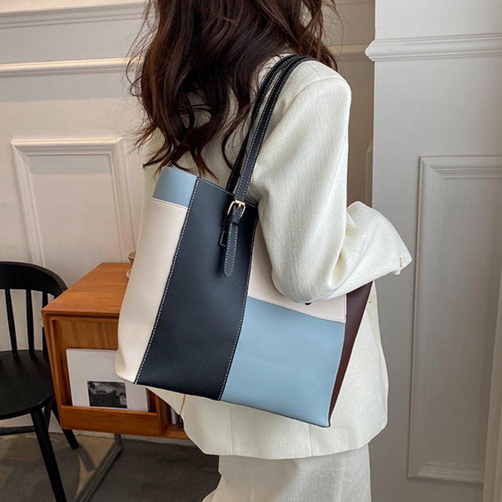 Leather Work Duffle Bag - 세련된 숄더백 대용량 핸드백 세련된 통근