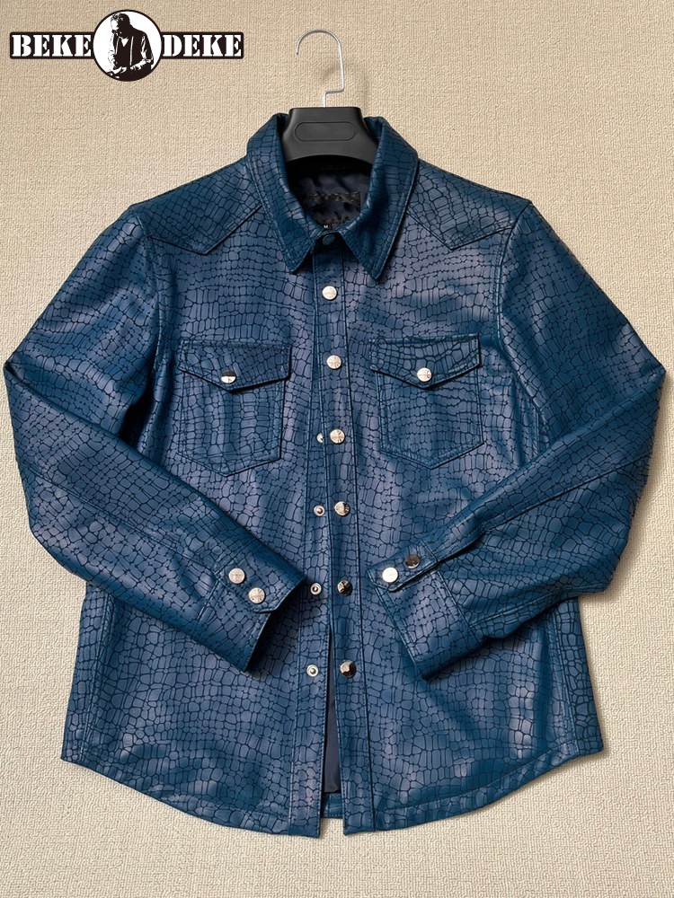 Leatherwork Patterns Free - 남성용 봄 크로커다일 패턴 리얼 양가죽