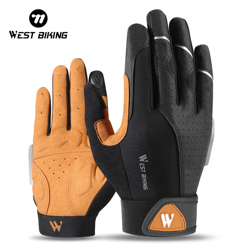 Leather Work Winter Gloves - WEST BIKING 남성용 풀 핑거 사이클링