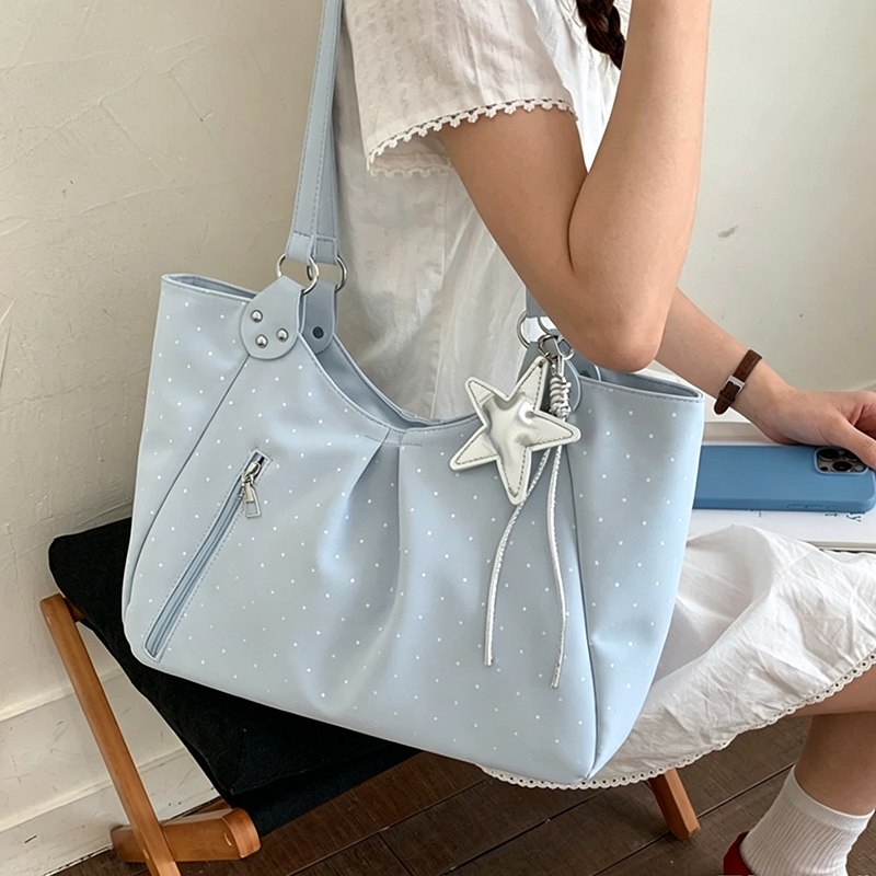 PU 가죽 도트 무늬 토트백 대용량 숄더 핸드백 지퍼  - Leather Work Duffle Bag 리뷰 및 가격