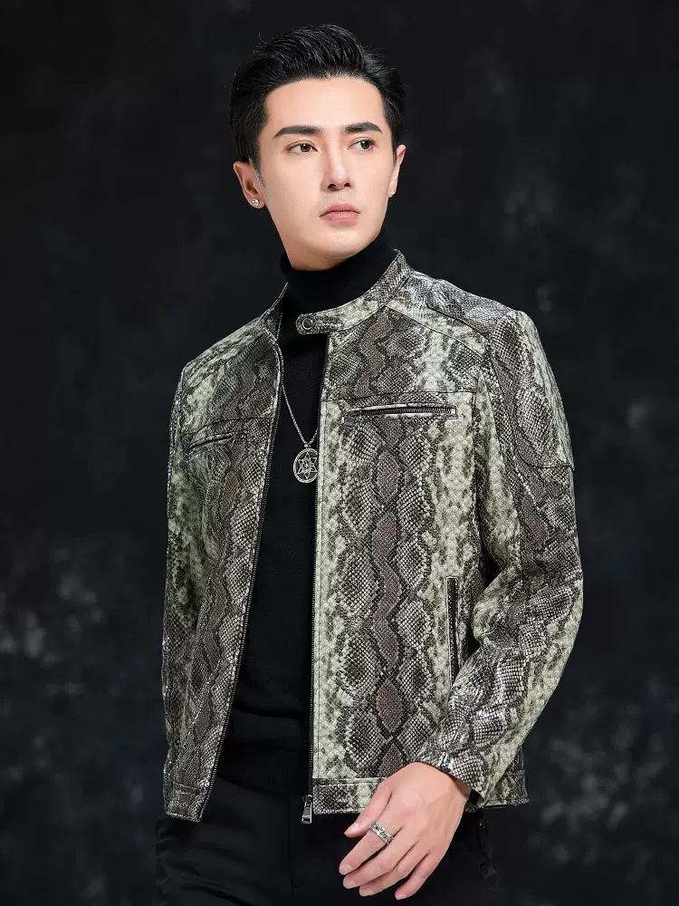 봄 남성용 뱀피 무늬 양가죽 정품 가죽 재킷 슬림핏 스 - Leatherwork Patterns Free 리뷰 및 가격
