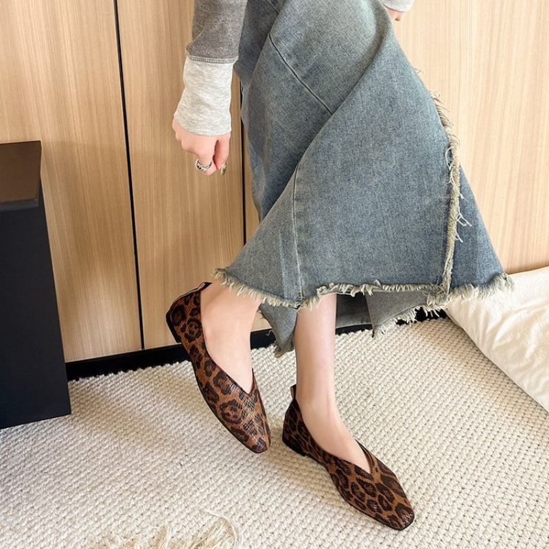 싱글 슈즈 여성용 새 스네이크 패턴 가죽 스퀘어 토 얕 - Leatherwork Patterns Free 리뷰 및 가격