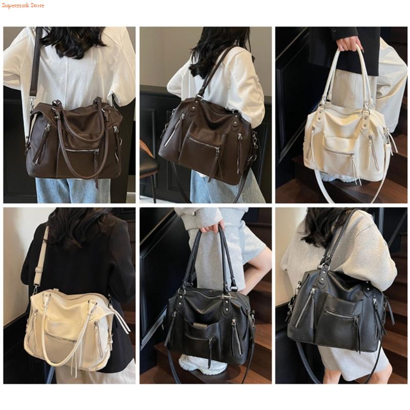 Q5WE 다목적 겨드랑이 가방 복고풍 미적 여성 PU  - Leather Work Duffle Bag 리뷰 및 가격