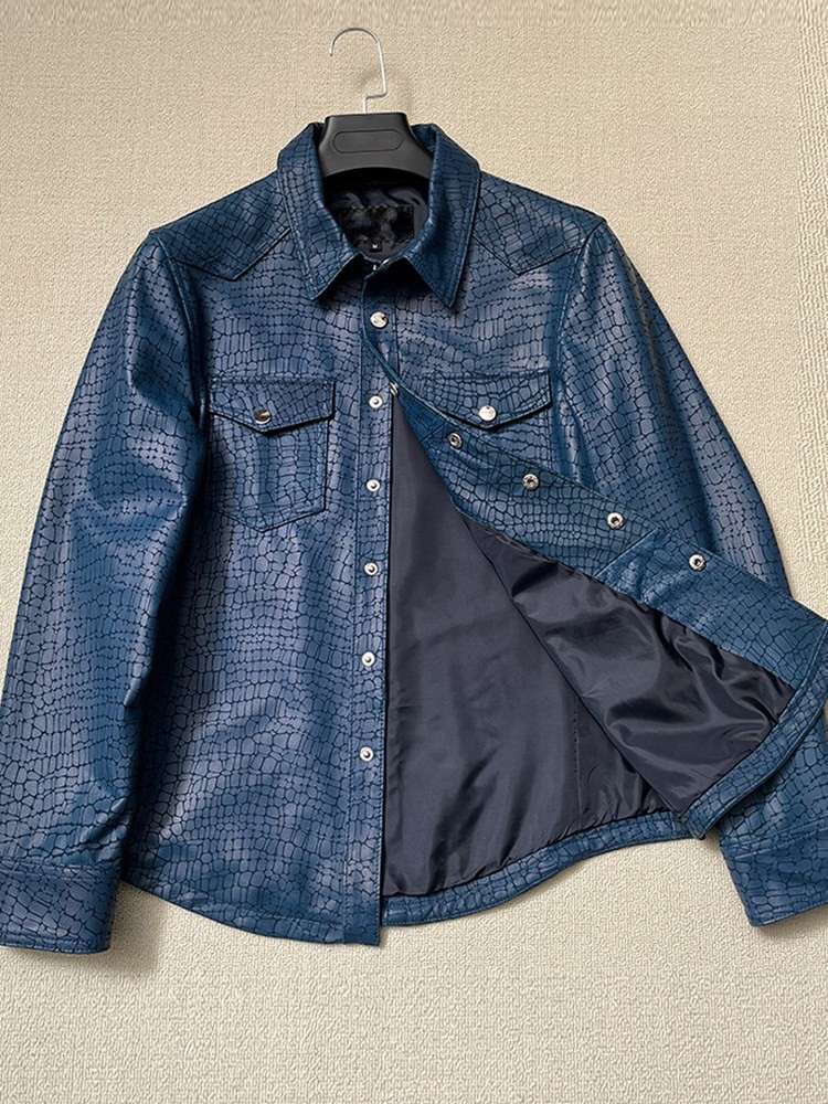 남성용 봄 크로커다일 패턴 리얼 양가죽 정품 가죽 자켓 - Leatherwork Patterns Free 리뷰 및 가격