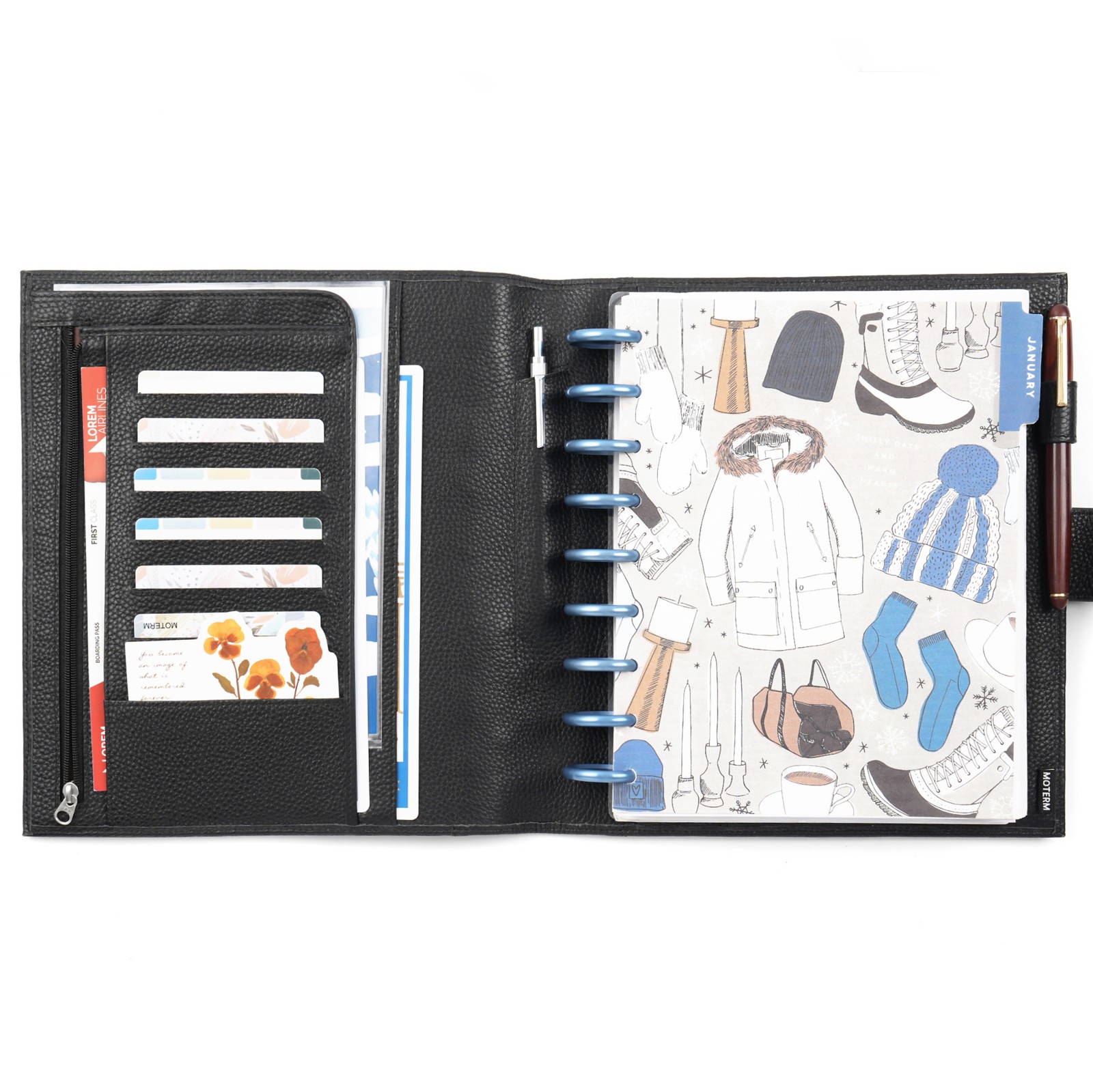 모터엠 정품 가죽 디스크바운드 플래너 커버 (해피 플래 - Leather Work Notepad 리뷰 및 가격