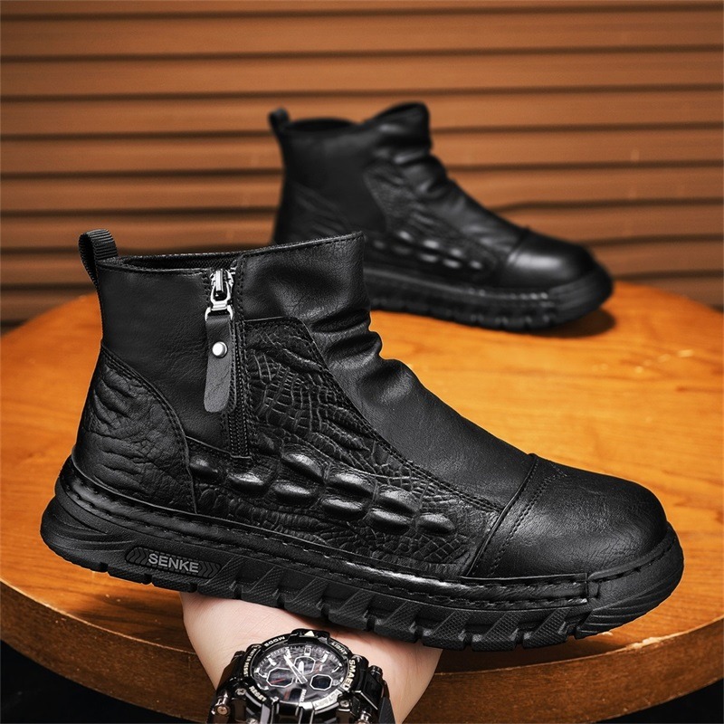남성용 하이탑 부츠, 악어 무늬 패션, 캐주얼한 가죽  - Leatherwork Patterns Free 리뷰 및 가격