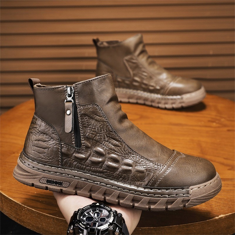 남성용 하이탑 부츠, 악어 무늬 패션, 캐주얼한 가죽  - Leatherwork Patterns Free 리뷰 및 가격