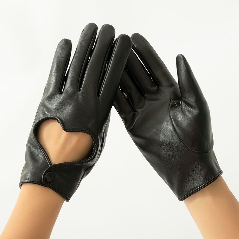 여자의 중공 복숭아 심장 PU 가죽 장갑 겨울 플러스  - Leather Work Winter Gloves 리뷰 및 가격