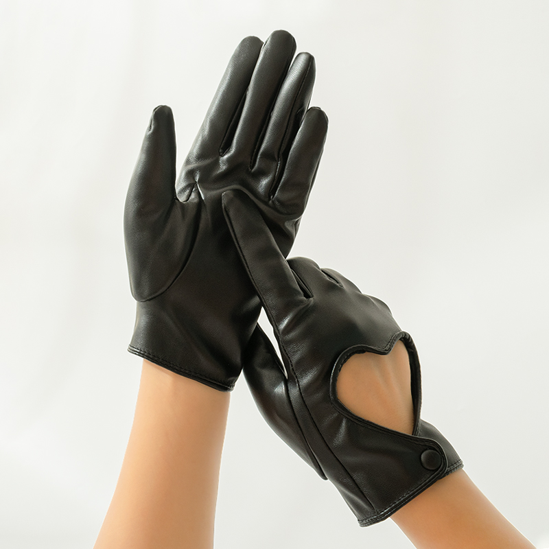 여자의 중공 복숭아 심장 PU 가죽 장갑 겨울 플러스  - Leather Work Winter Gloves 리뷰 및 가격