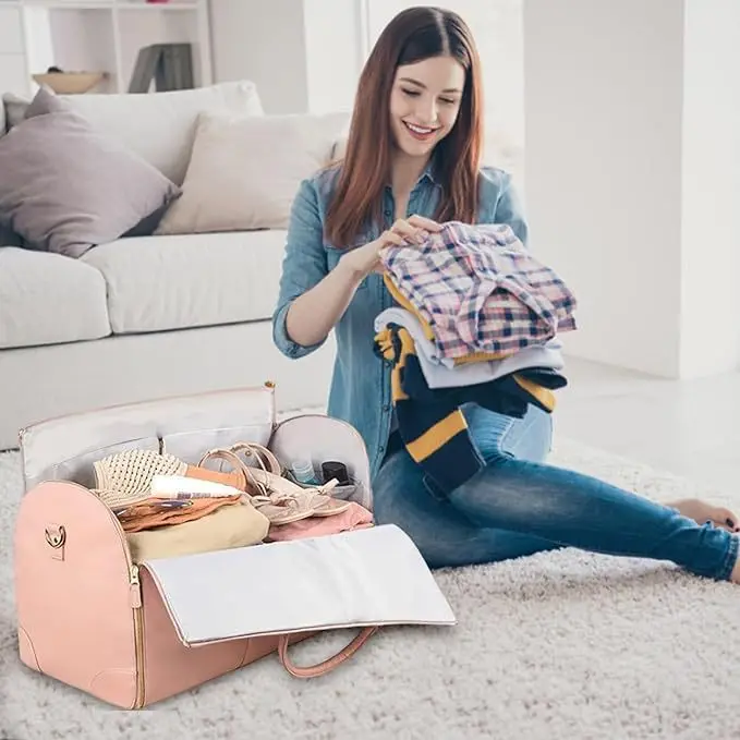 2025년 신제품 여성용 방수 주말 여행 업무 대용량  - Leather Work Duffle Bag 리뷰 및 가격